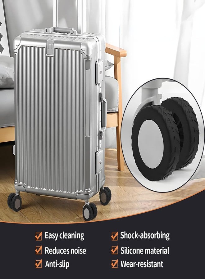 Creztail Luggage Wheel Covers for 8 Spinner Wheels - Silicone Protector Set, Anti-Drop & Silent Rolling, Fits 2.1"-2.4" Wheels, Black 10pcs for Carry-On Suitcases & Travel Luggage - Image 4